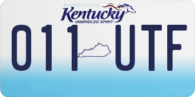 KY license plate 011UTF