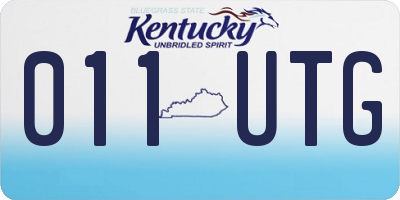 KY license plate 011UTG