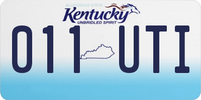 KY license plate 011UTI