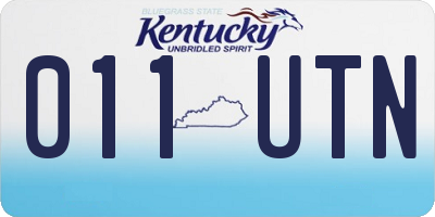KY license plate 011UTN