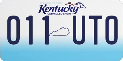 KY license plate 011UTO