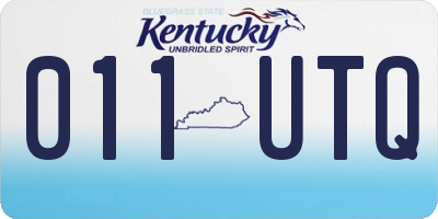 KY license plate 011UTQ