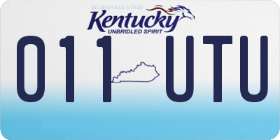 KY license plate 011UTU