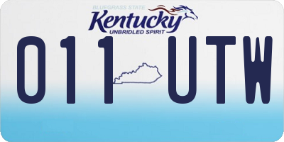 KY license plate 011UTW