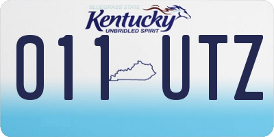 KY license plate 011UTZ