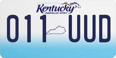 KY license plate 011UUD