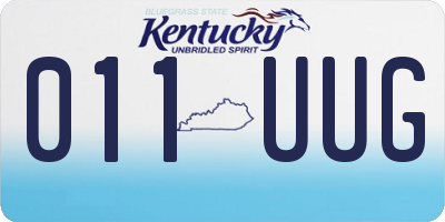 KY license plate 011UUG