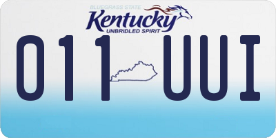 KY license plate 011UUI