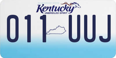 KY license plate 011UUJ