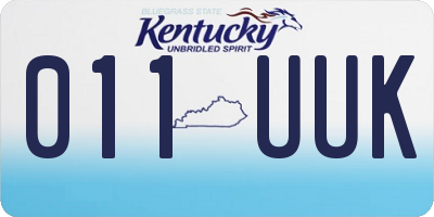 KY license plate 011UUK