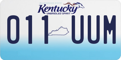 KY license plate 011UUM