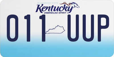 KY license plate 011UUP