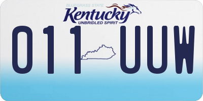 KY license plate 011UUW