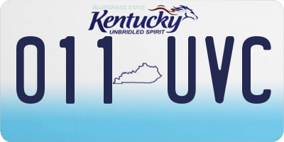 KY license plate 011UVC