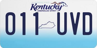 KY license plate 011UVD