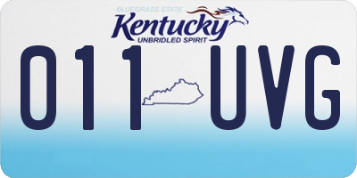KY license plate 011UVG