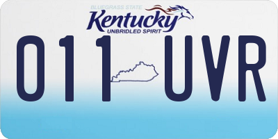 KY license plate 011UVR