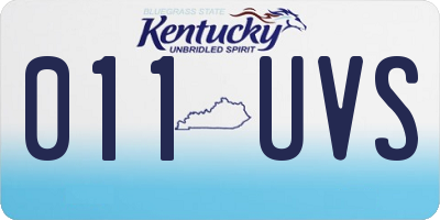 KY license plate 011UVS