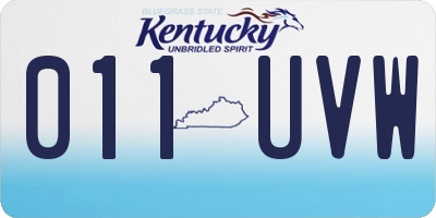 KY license plate 011UVW