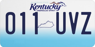 KY license plate 011UVZ