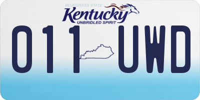 KY license plate 011UWD
