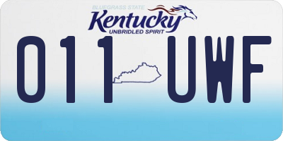 KY license plate 011UWF