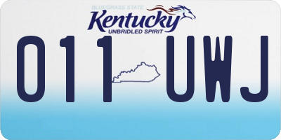 KY license plate 011UWJ