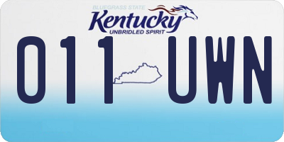 KY license plate 011UWN