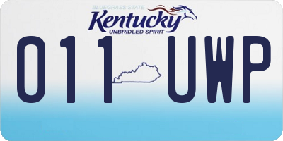 KY license plate 011UWP
