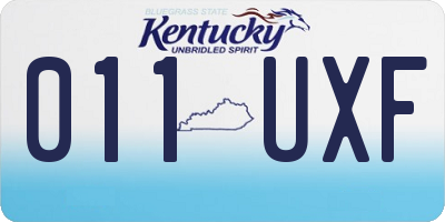 KY license plate 011UXF