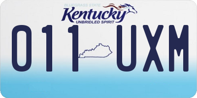 KY license plate 011UXM