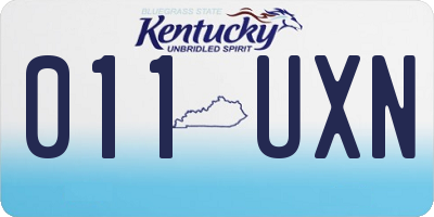 KY license plate 011UXN