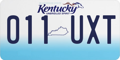 KY license plate 011UXT