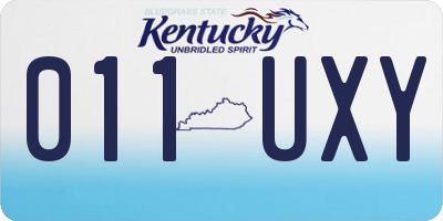 KY license plate 011UXY