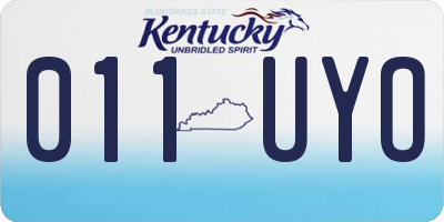 KY license plate 011UYO