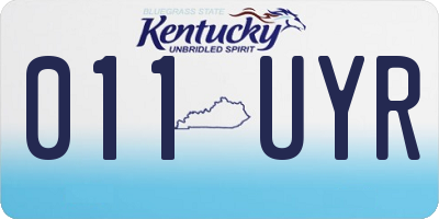 KY license plate 011UYR