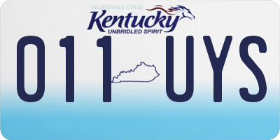 KY license plate 011UYS
