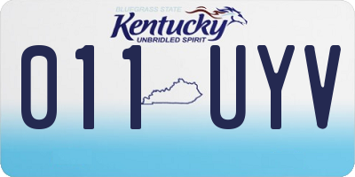 KY license plate 011UYV