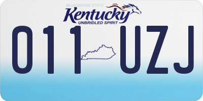 KY license plate 011UZJ