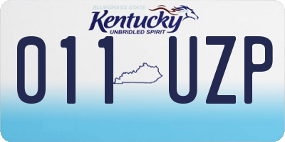 KY license plate 011UZP