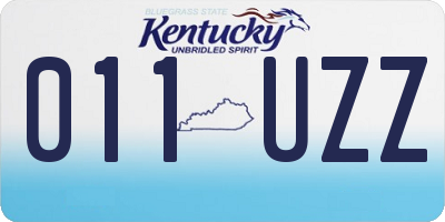 KY license plate 011UZZ