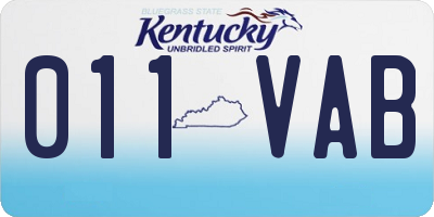 KY license plate 011VAB