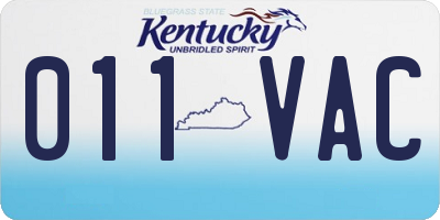 KY license plate 011VAC