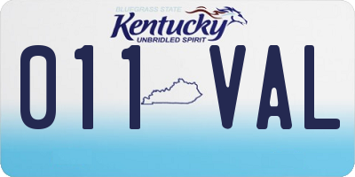 KY license plate 011VAL