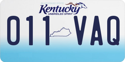 KY license plate 011VAQ