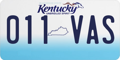 KY license plate 011VAS
