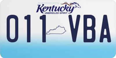 KY license plate 011VBA