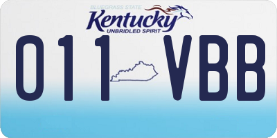 KY license plate 011VBB