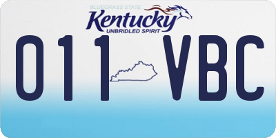 KY license plate 011VBC