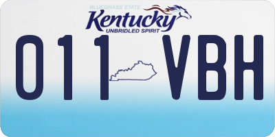 KY license plate 011VBH